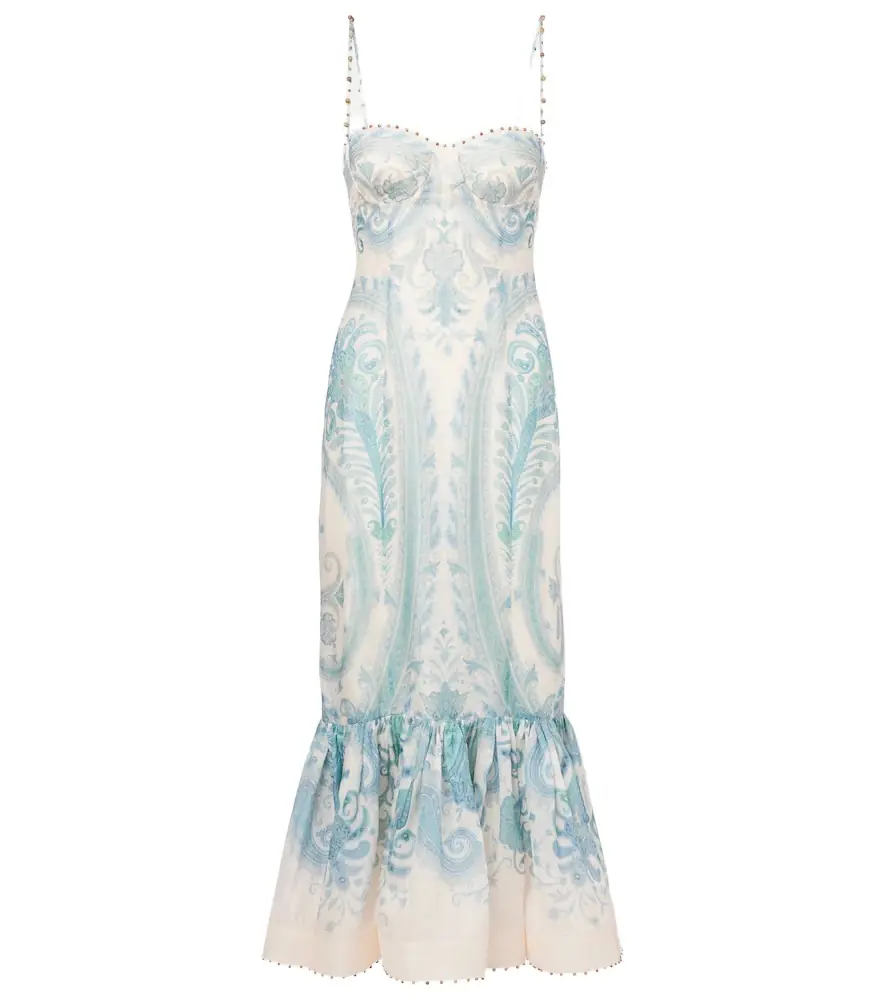 Zimmermann Illuminate silk and linen cocktail dress