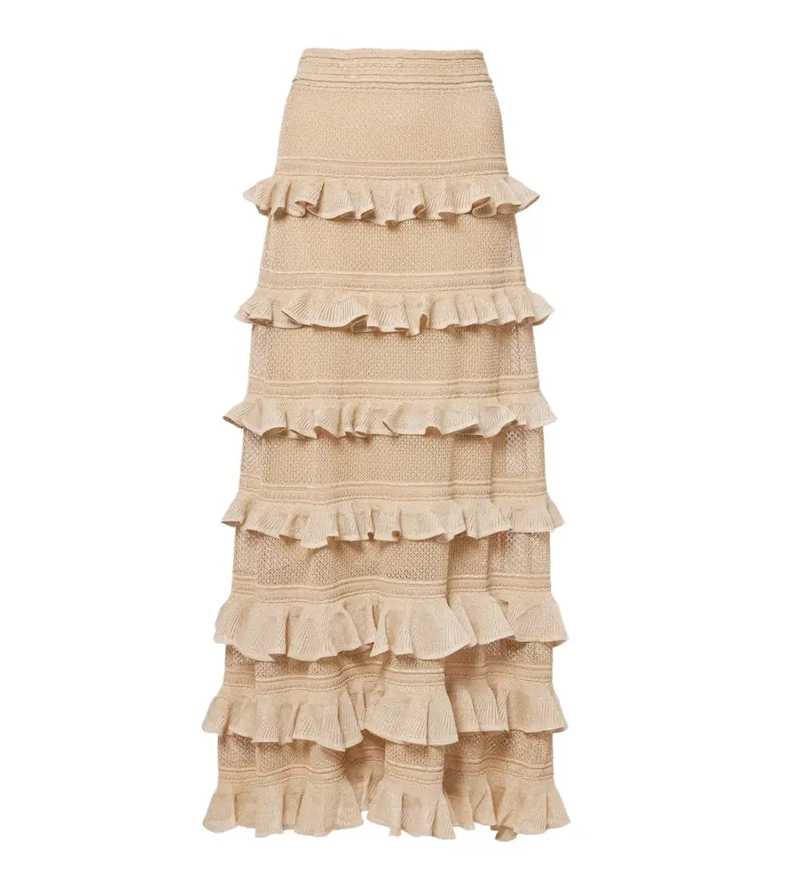 Zimmermann Illuminate ruffled tiered maxi skirt