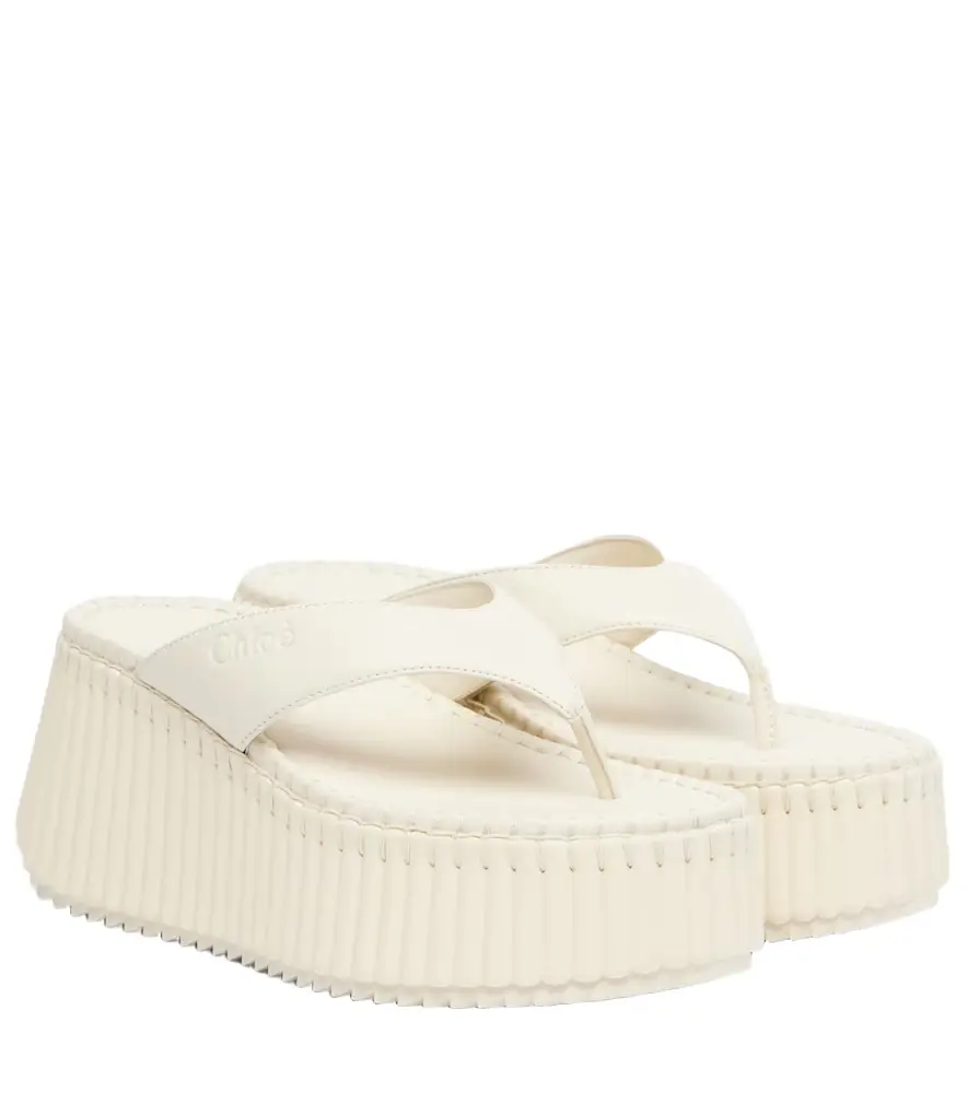 Chloe Chloé Nama leather platform thong sandals
