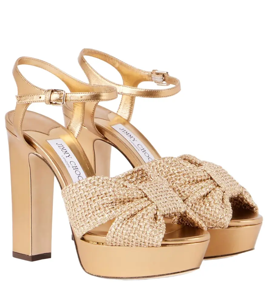Jimmy Choo Heloise 120 leather platform sandals - Women's Shoes