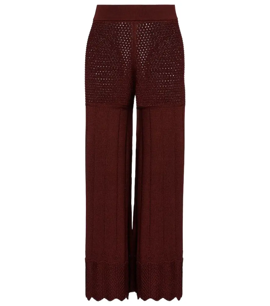 Eres Récit open-knit cotton-blend wide-leg pants