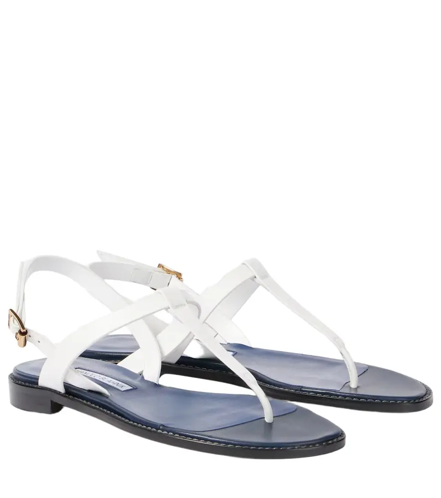 Manolo Blahnik Hata leather thong sandals