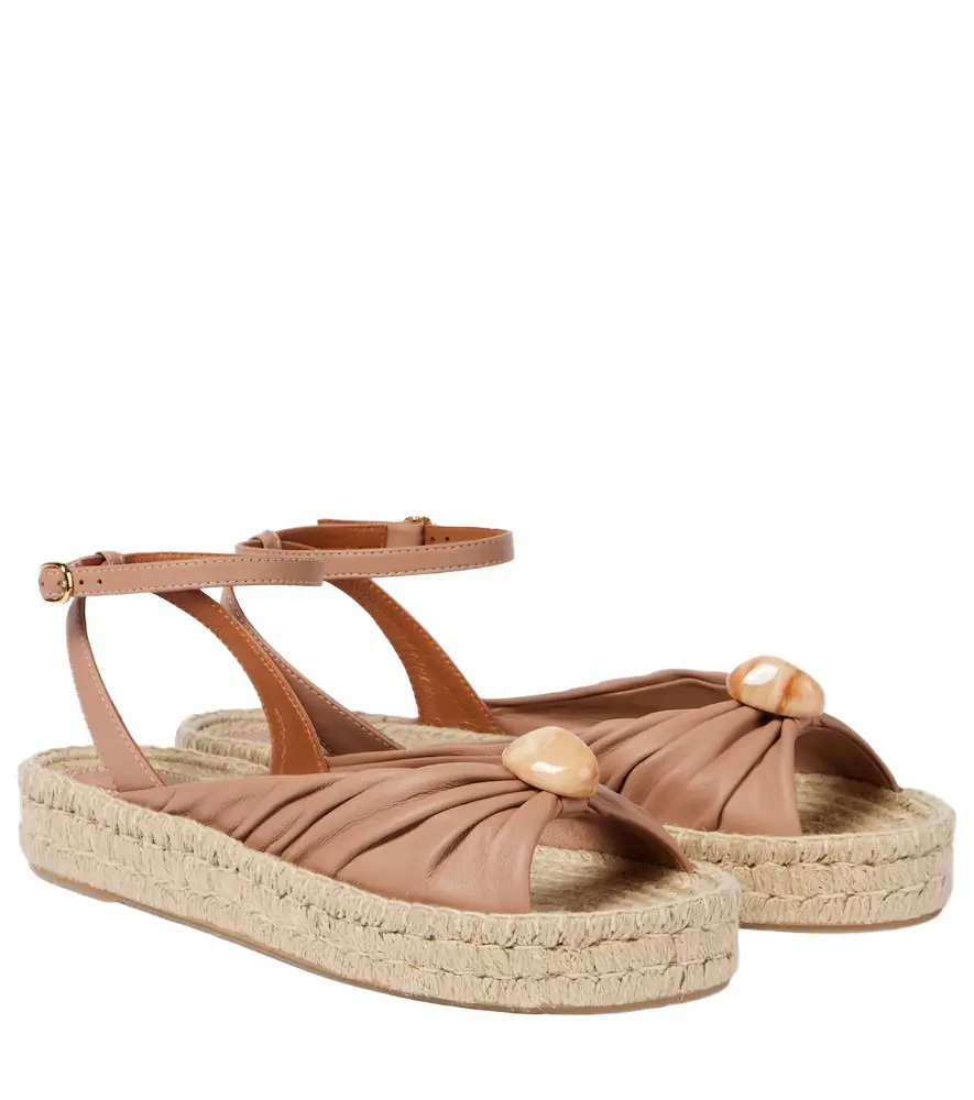 Zimmermann Gleam leather espadrille sandals
