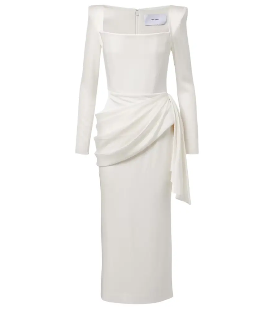 Alex Perry Bridal draped crêpe satin bustier gown