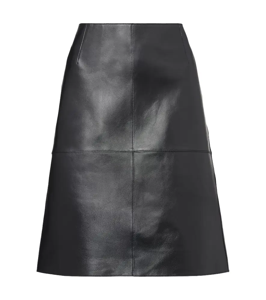 Toteme Paneled leather midi skirt