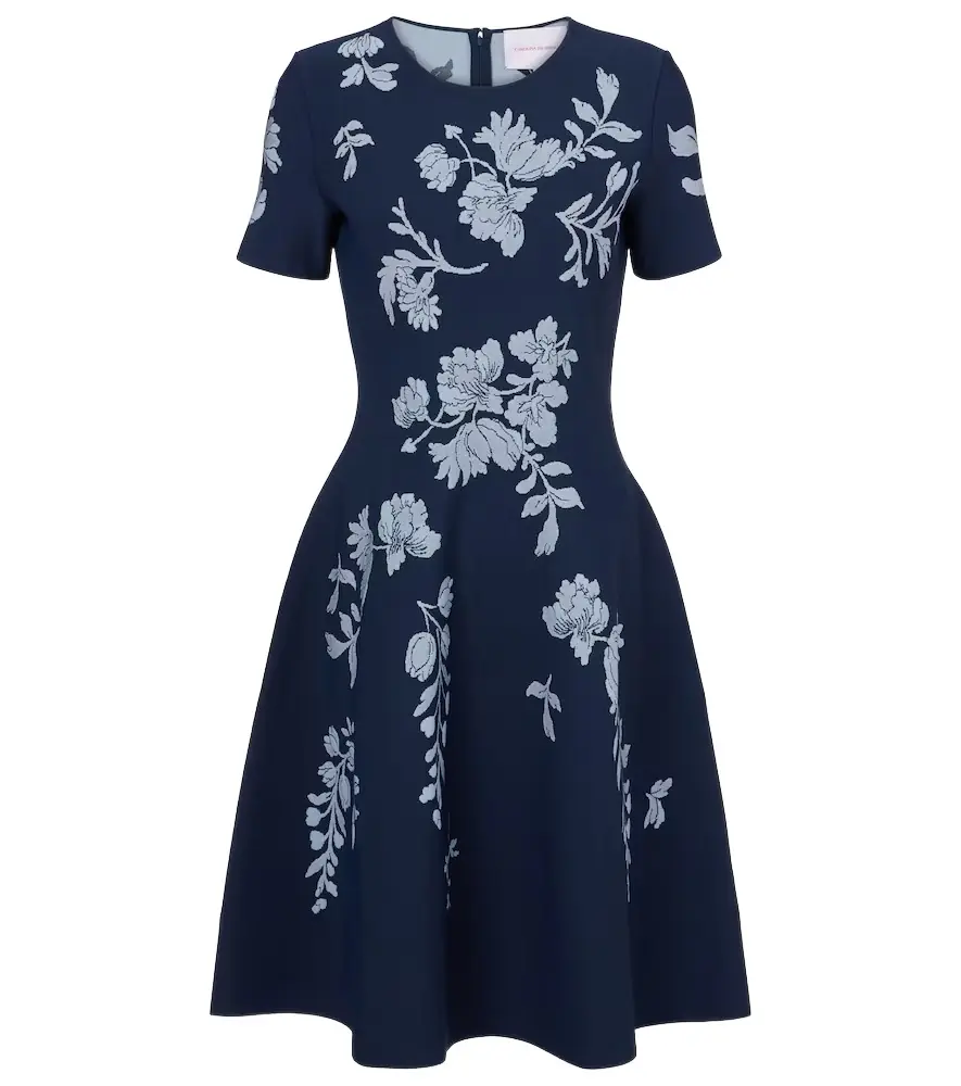 Carolina Herrera Floral jacquard midi dress