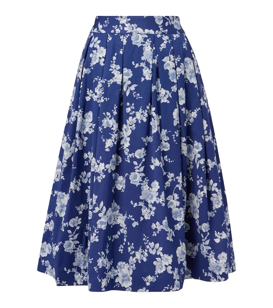 Carolina Herrera Floral faille midi skirt