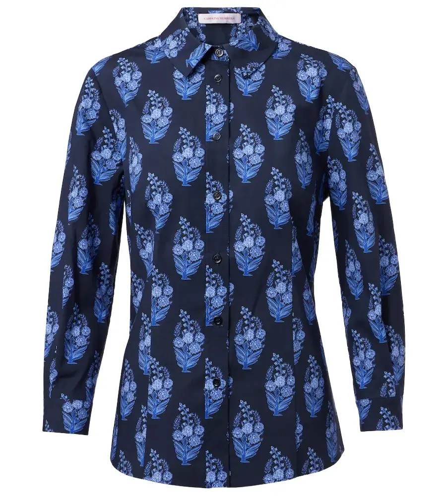 Carolina Herrera Icon floral cotton-blend shirt