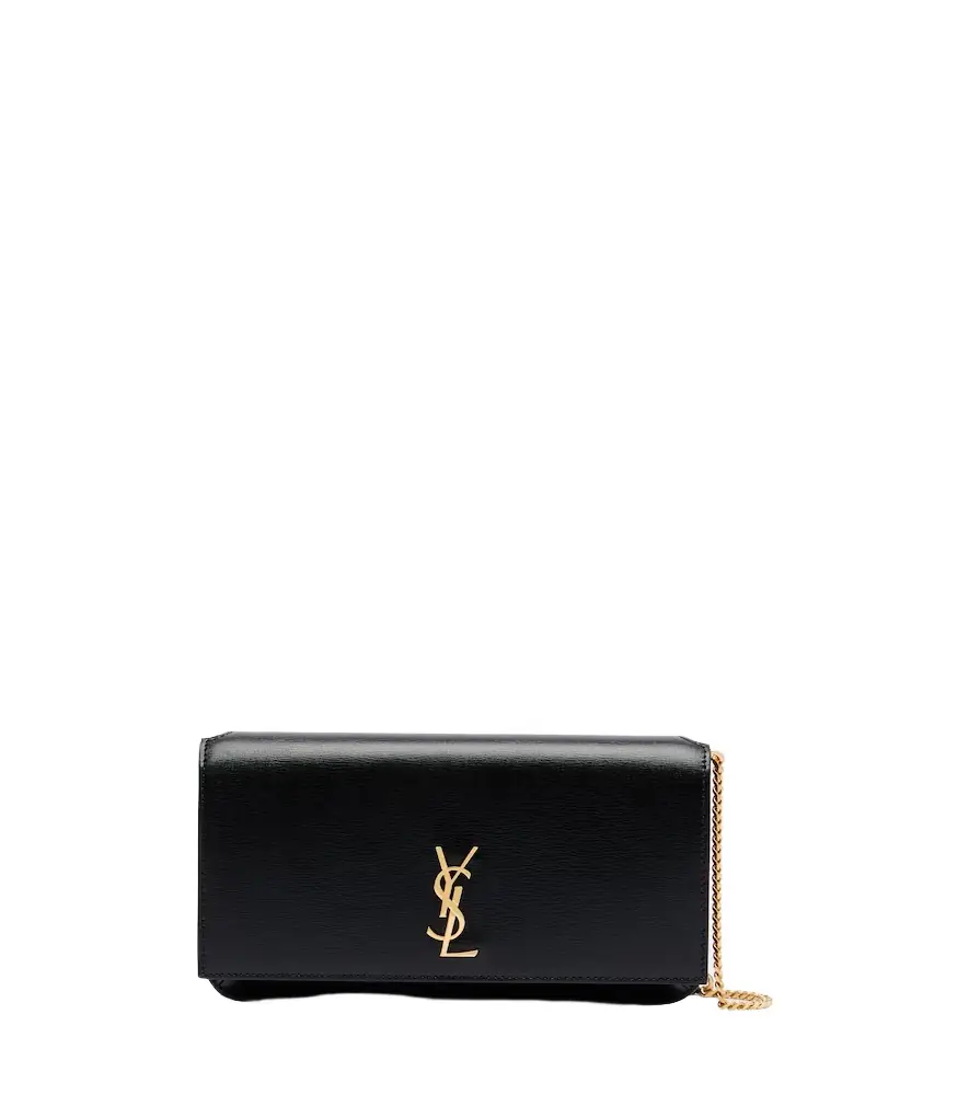 Saint Laurent Cassandre leather phone pouch