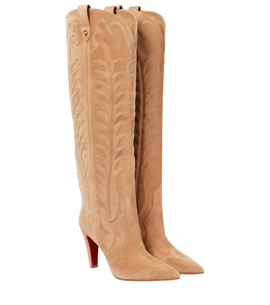 Christian Louboutin Santia Botta 85 suede knee-high boots
