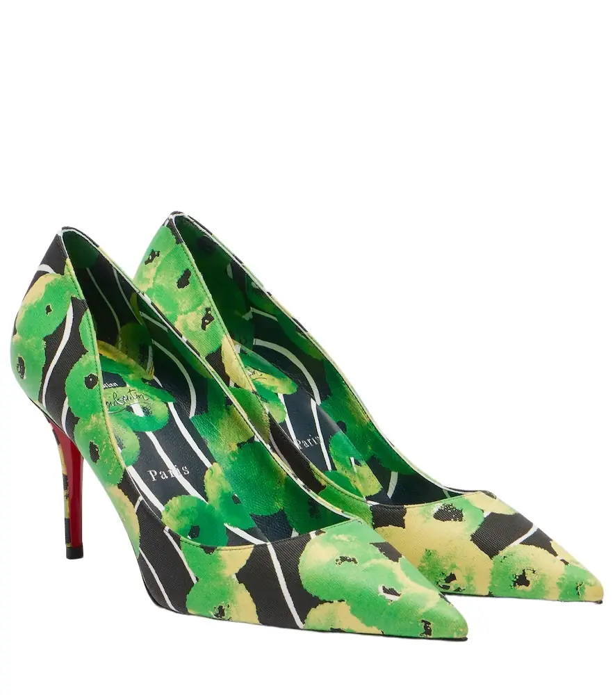 Christian Louboutin Miss Z 80 printed satin pumps