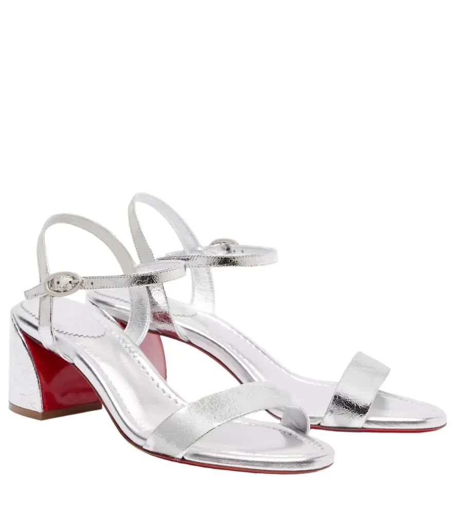 Christian Louboutin Miss Jane 55 metallic leather sandals