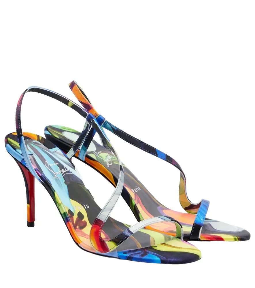 Christian Louboutin Rosa Z 80 printed satin sandals