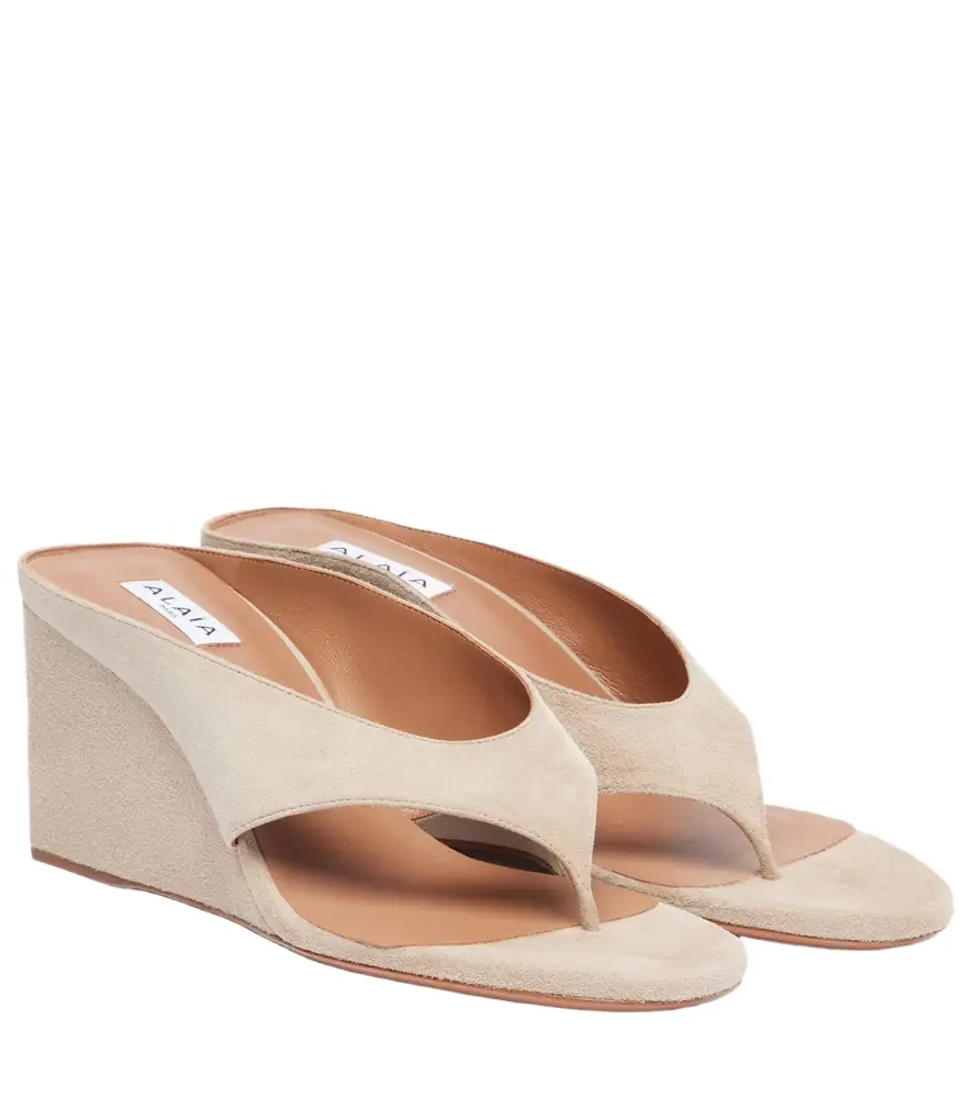 Alaia Alaïa Cube 75 suede thong sandals