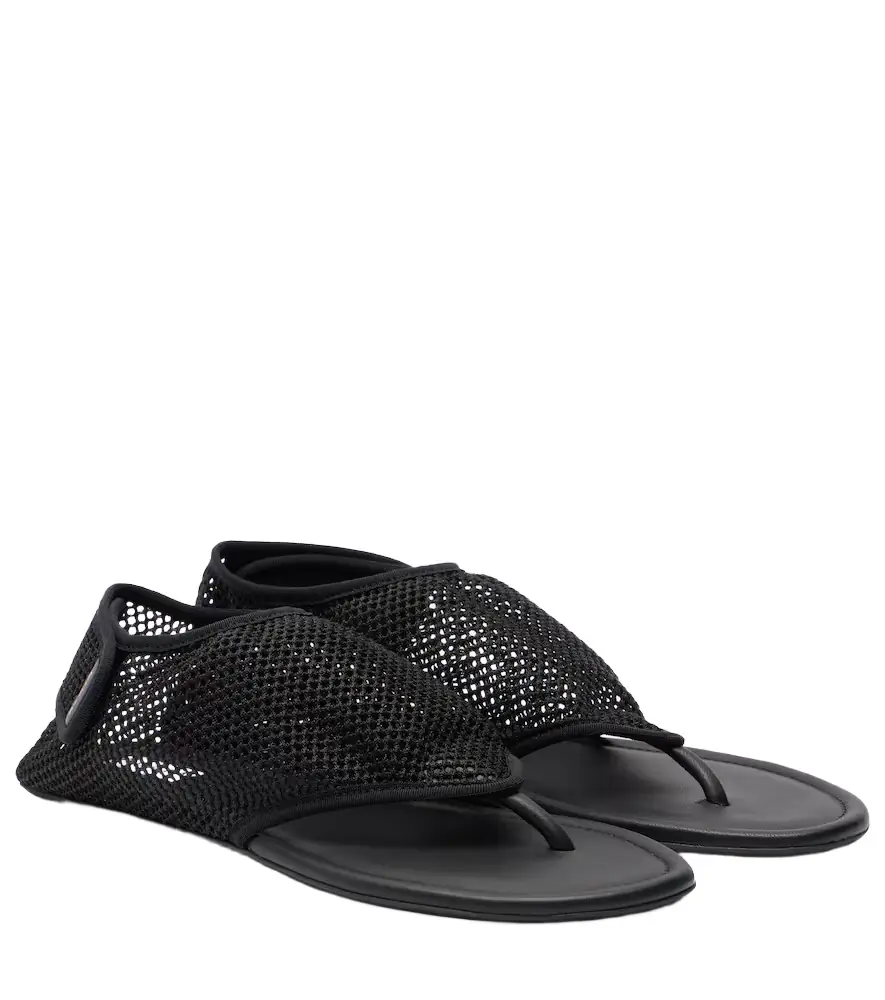 Alaia Alaïa Fishnet thong sandals