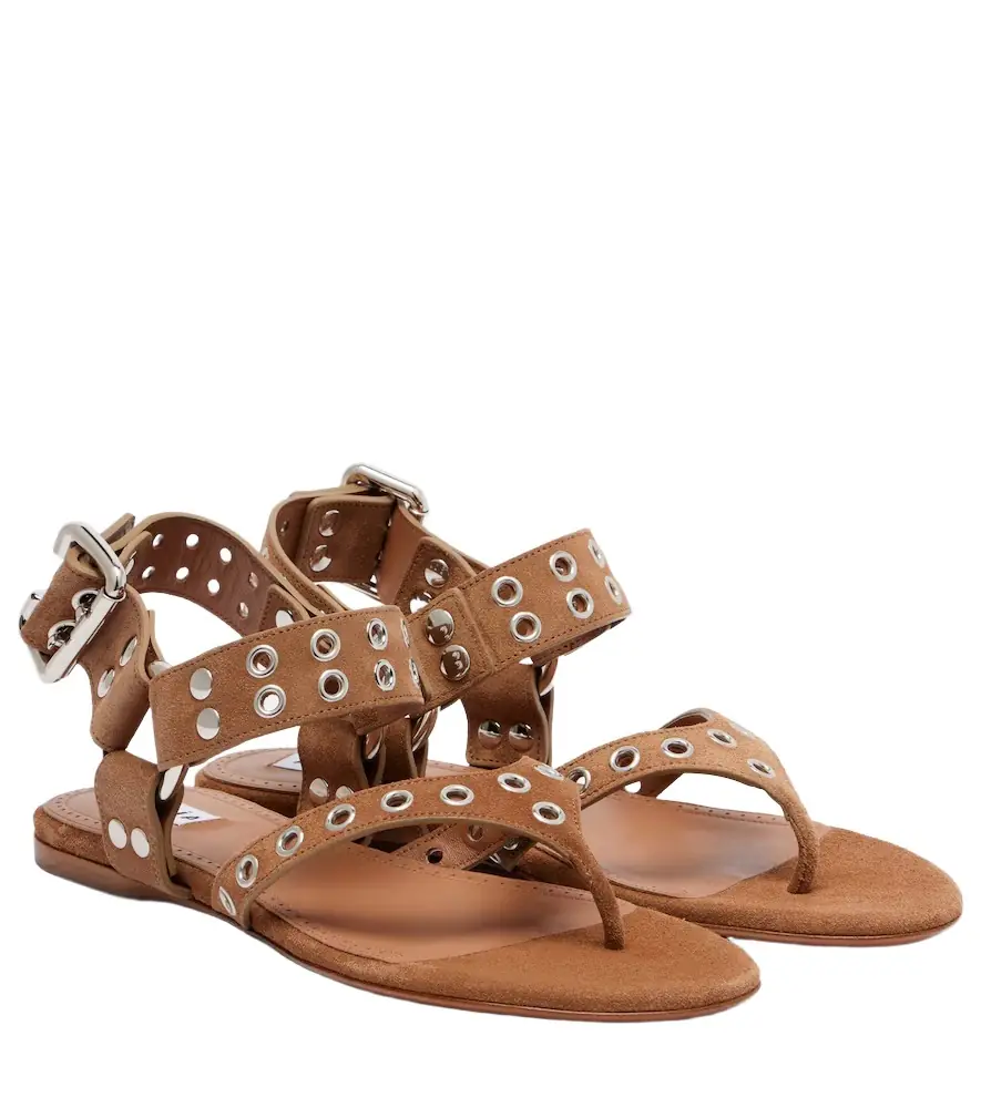 Alaia Alaïa Biker studded suede thong sandals