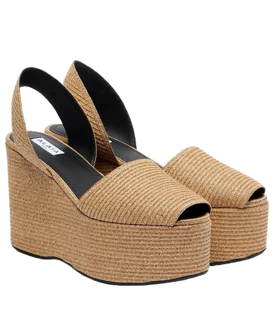 Alaia Alaïa Straw wedge sandals