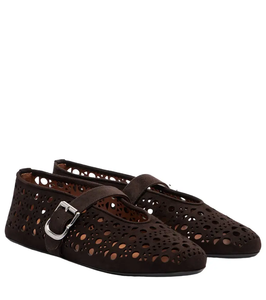 Alaia Alaïa Vienne suede ballet flats