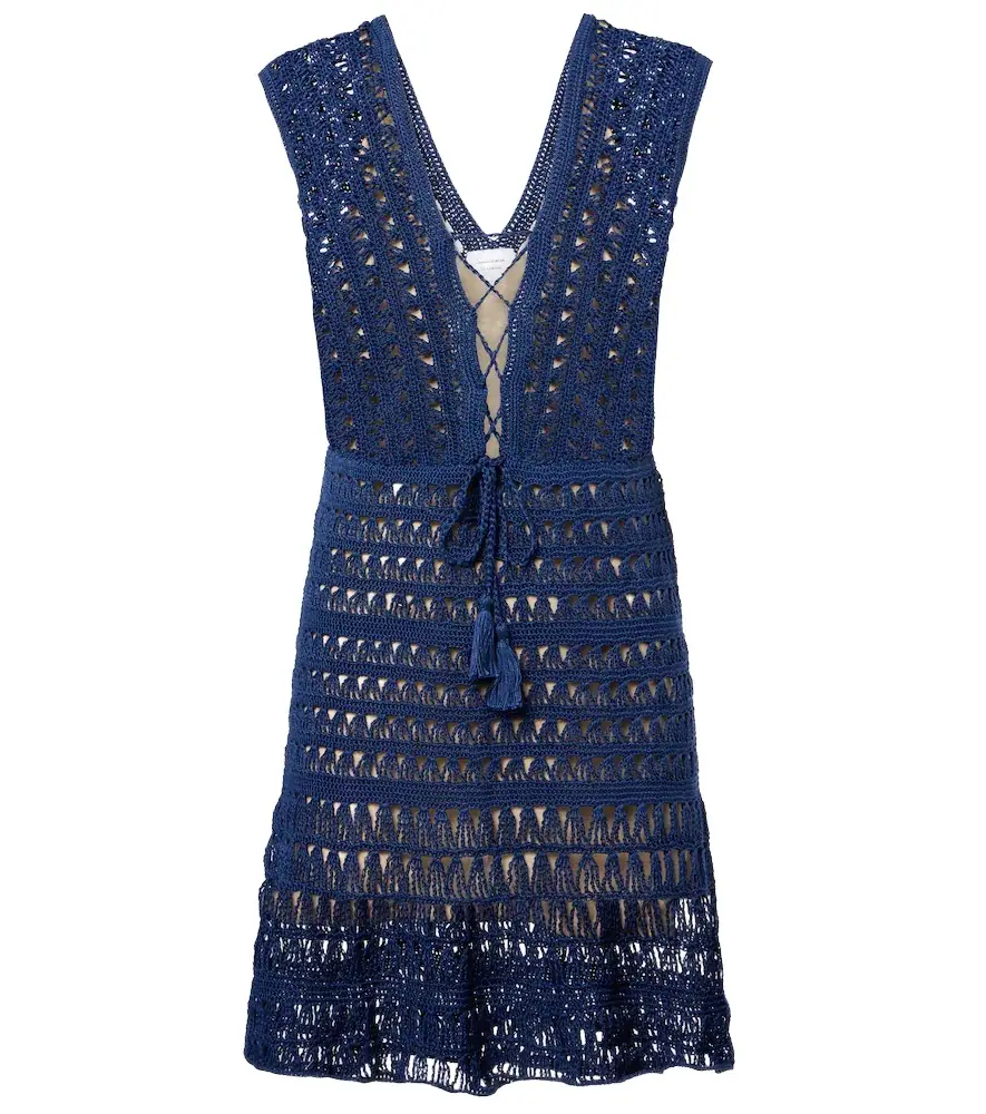 Anna Kosturova Crocheted cotton minidress