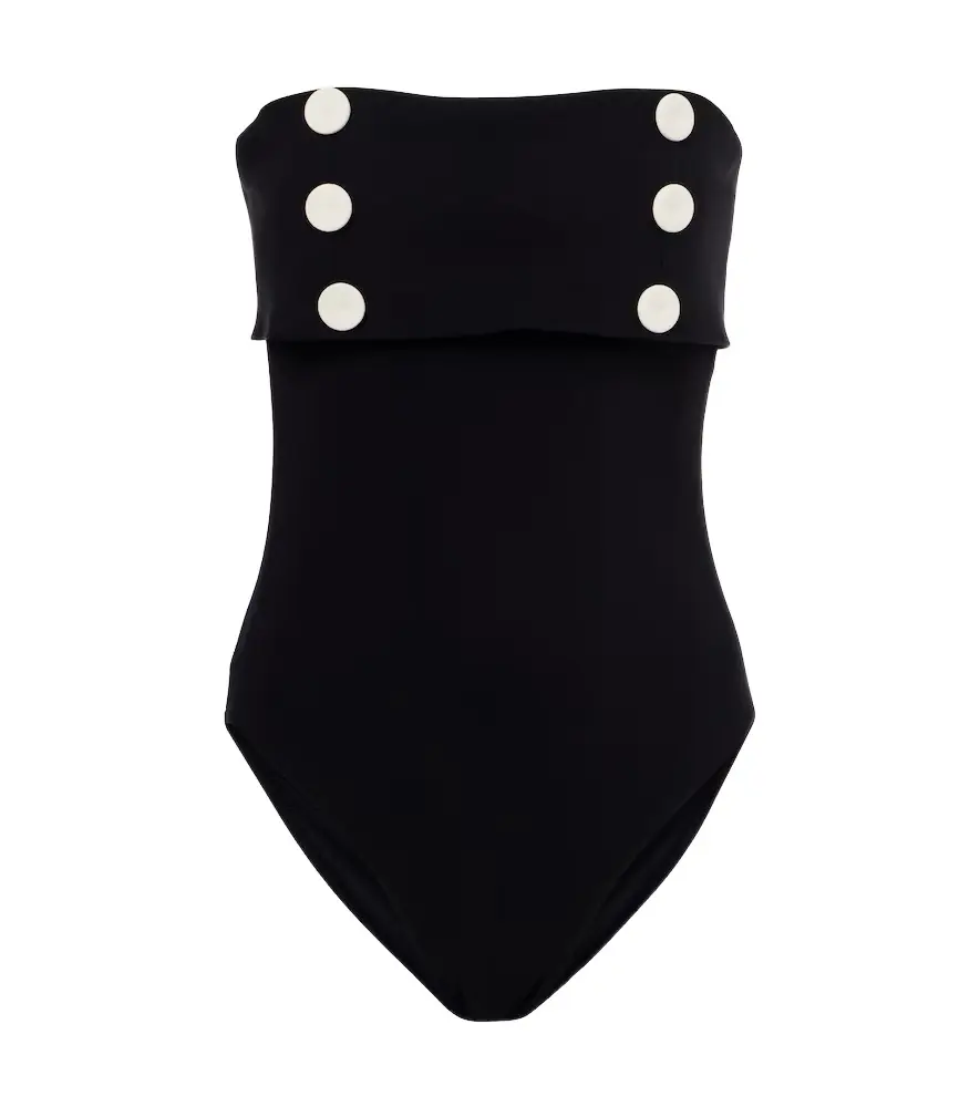 Karla Colletto Embellished strapless swimsuit