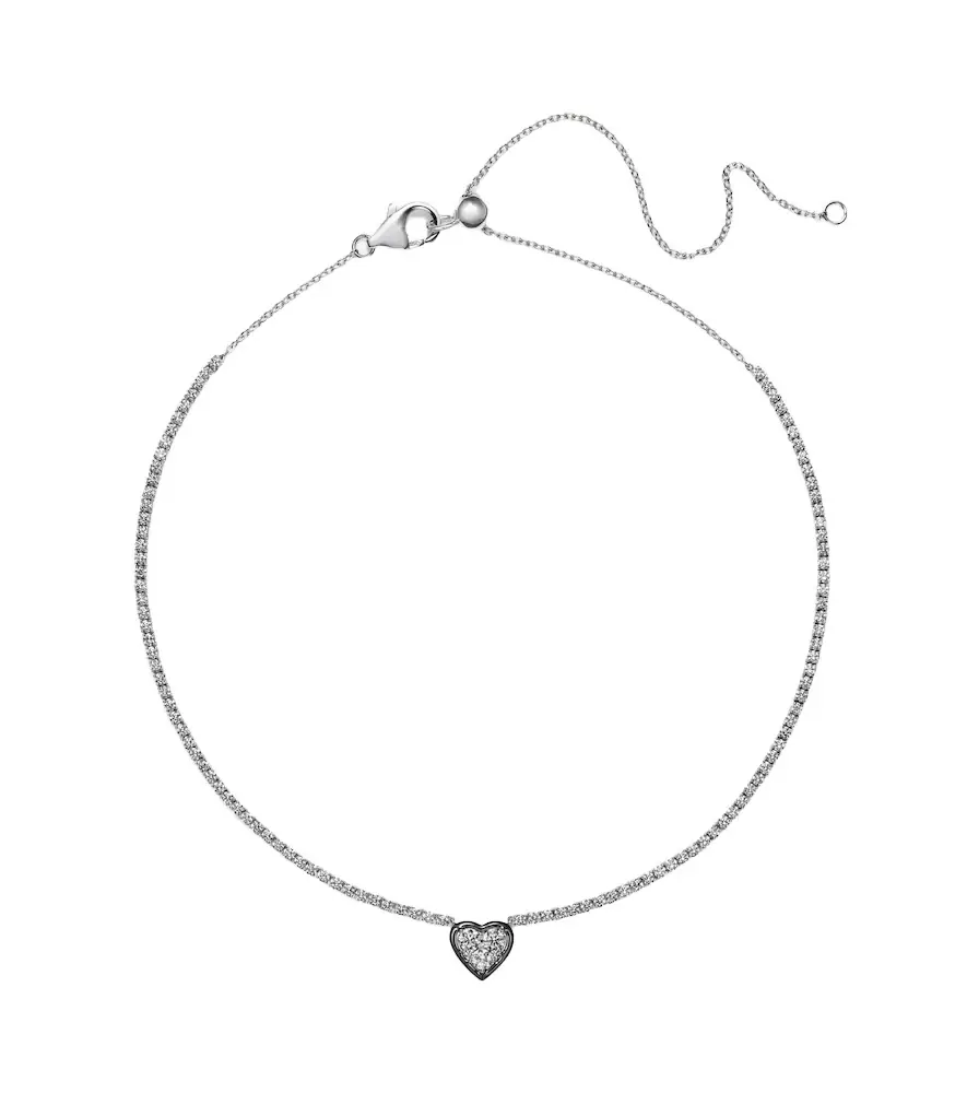 Kamyen Heart 18kt white gold choker with diamonds