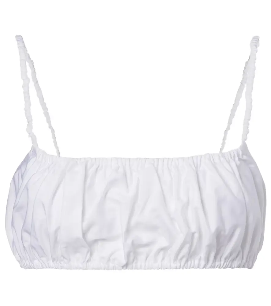 Alaia Alaïa Ruched cotton bra top