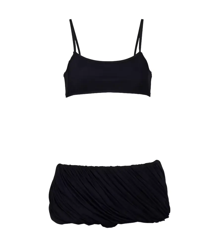 Alaia Alaïa Pleated low-rise bikini
