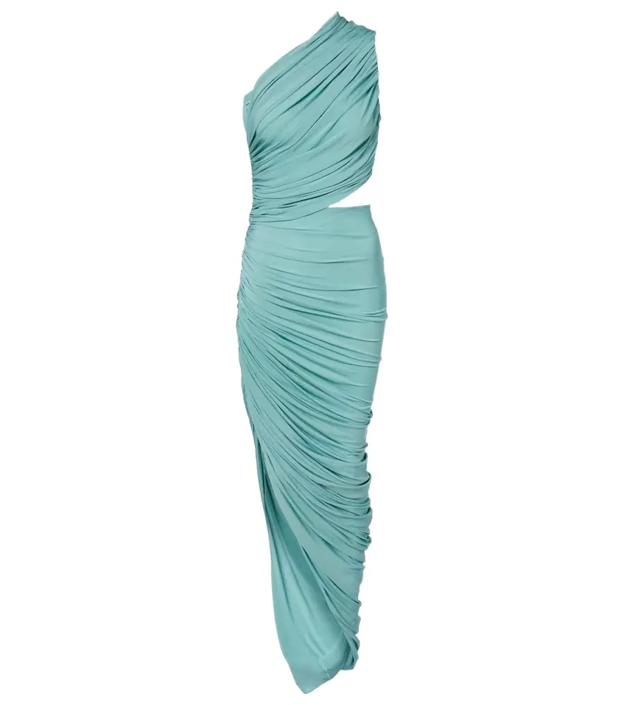 Alaia Alaïa Asymmetric ruched jersey maxi dress