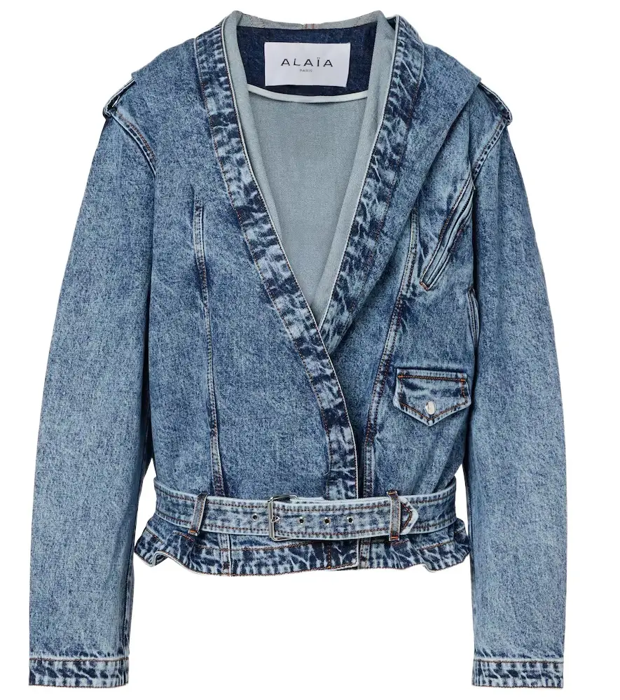 Alaia Alaïa Belted hooded denim jacket