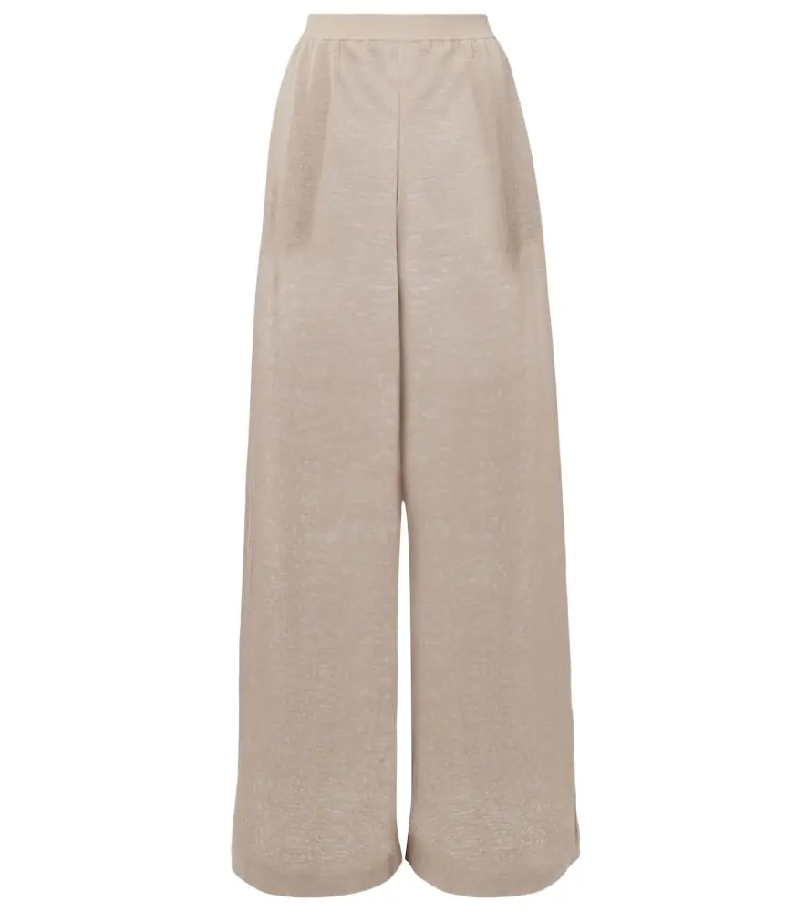 Alaia Alaïa Linen and silk wide-leg pants