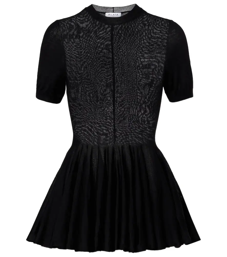 Alaia Alaïa Peplum virgin wool top