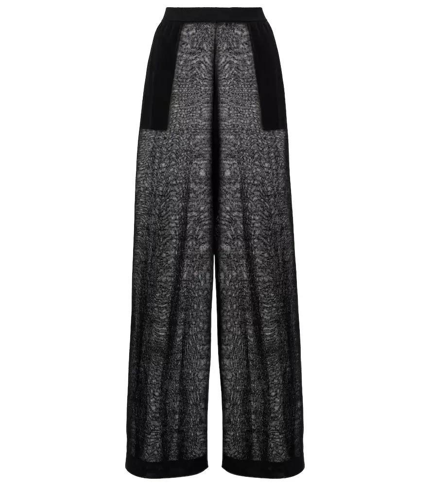 Alaia Alaïa Sheer linen and silk wide-leg pants