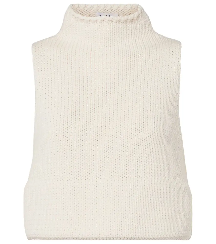 Alaia Alaïa Cropped cotton-blend top