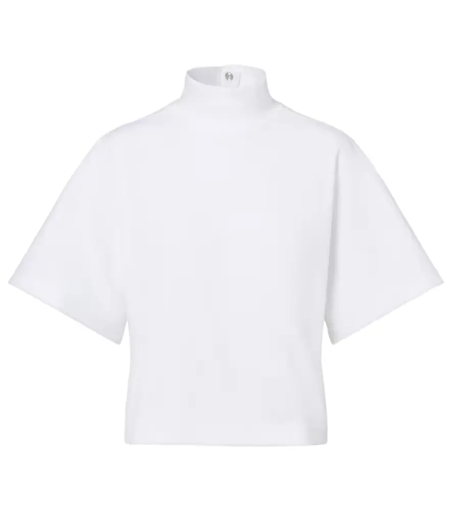 Alaia Alaïa High-neck cotton jersey T-shirt
