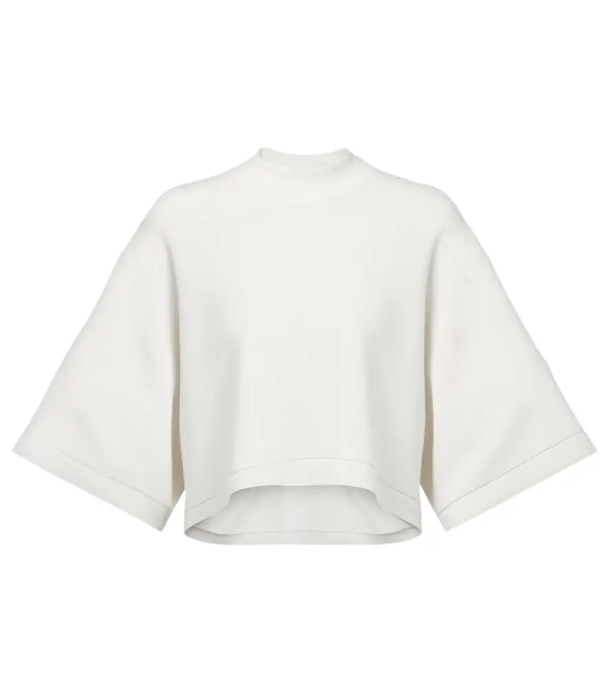 Alaia Alaïa Cropped cotton and wool-blend T-shirt