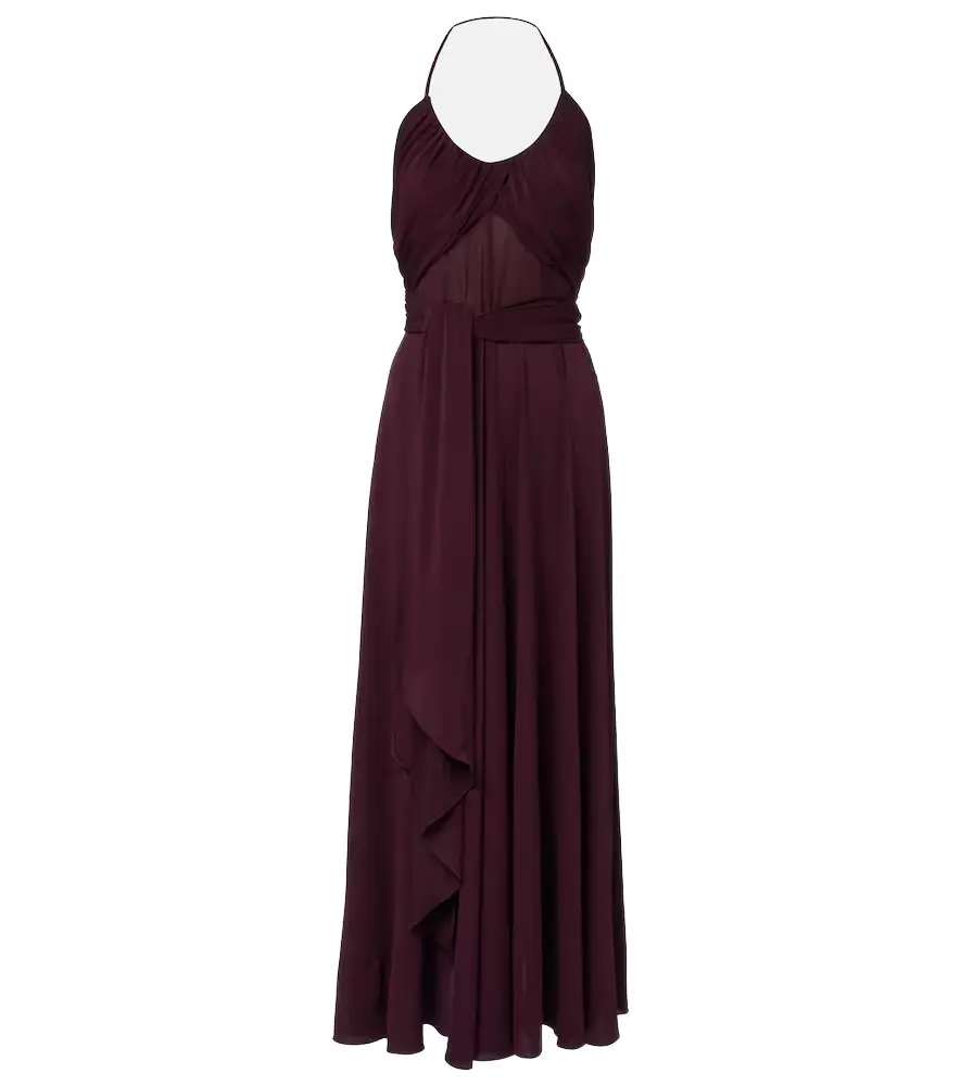 Alaia Alaïa Draped halterneck jersey maxi dress