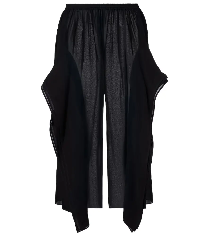 Alaia Alaïa Low-rise georgette wide-leg pants