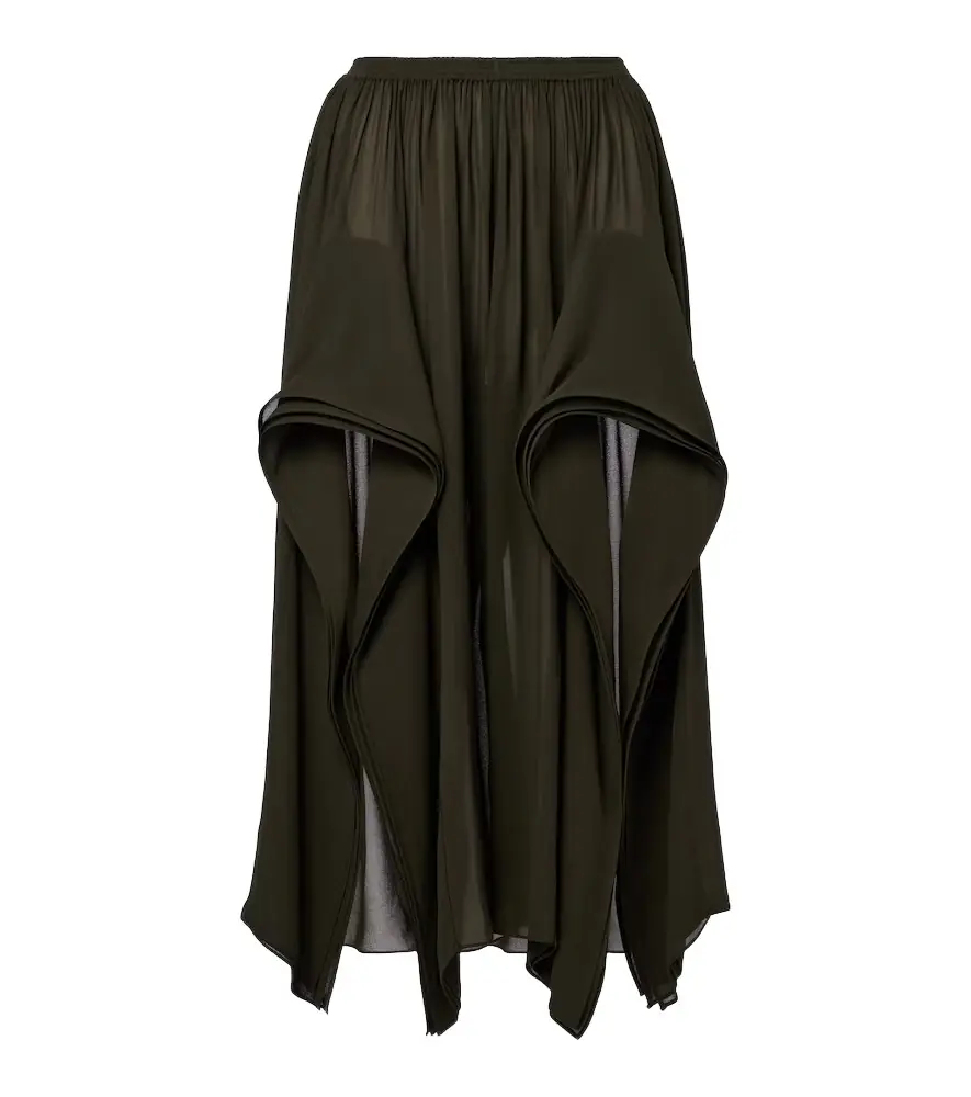 Alaia Alaïa Ruffled georgette wide-leg pants