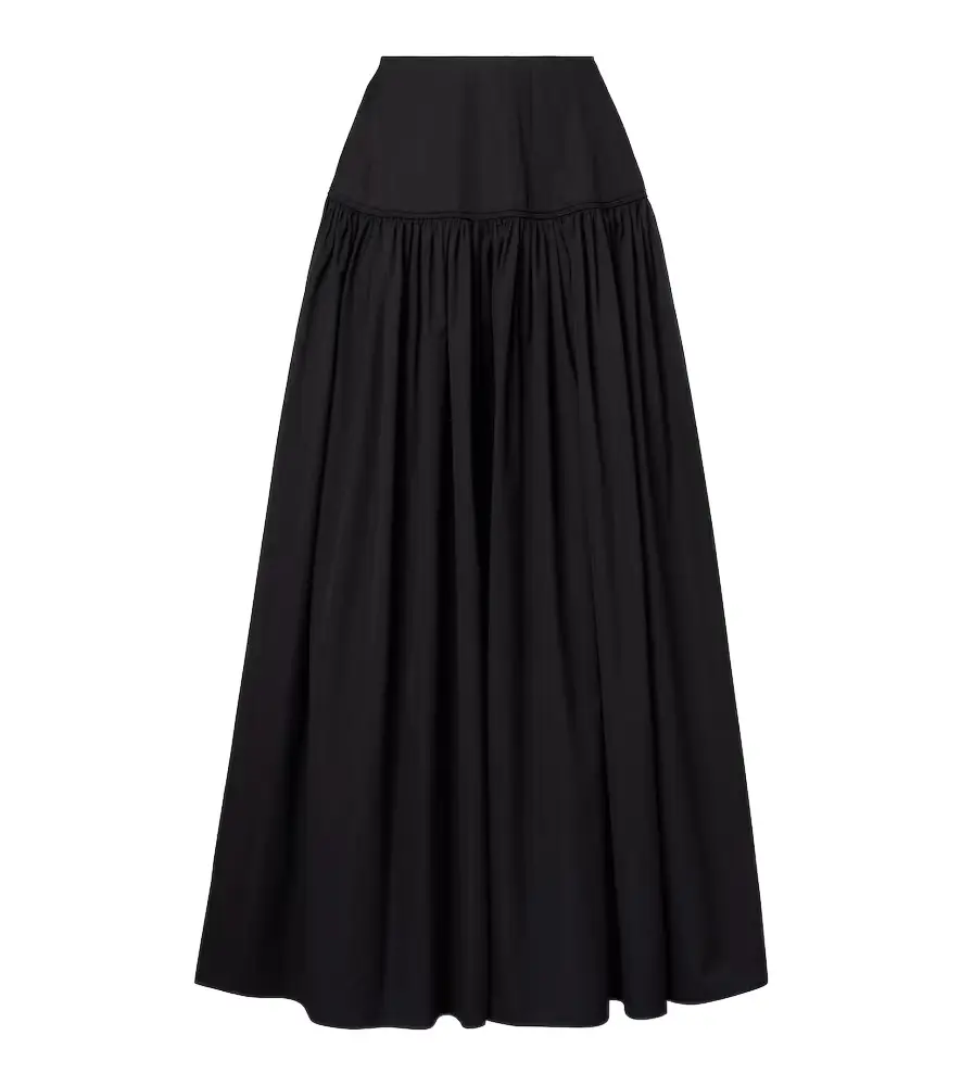 Alaia Alaïa Gathered cotton poplin maxi skirt
