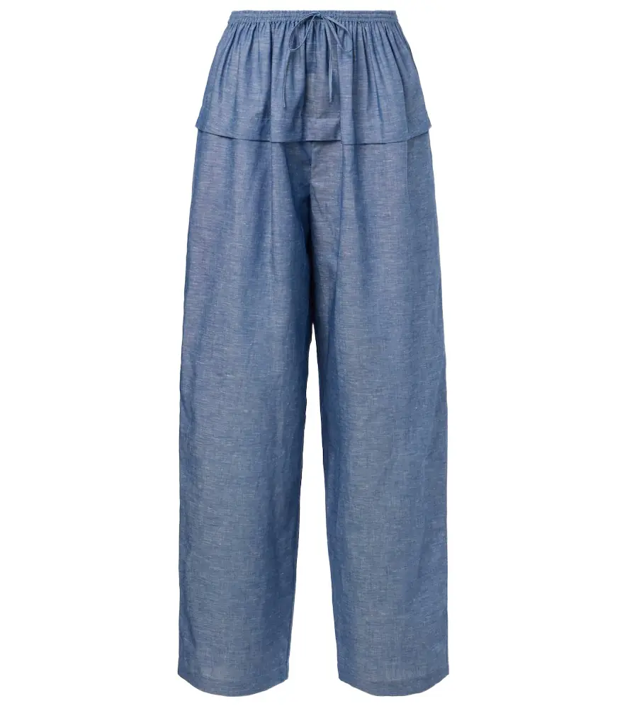 Alaia Alaïa Cotton and linen wide-leg pants