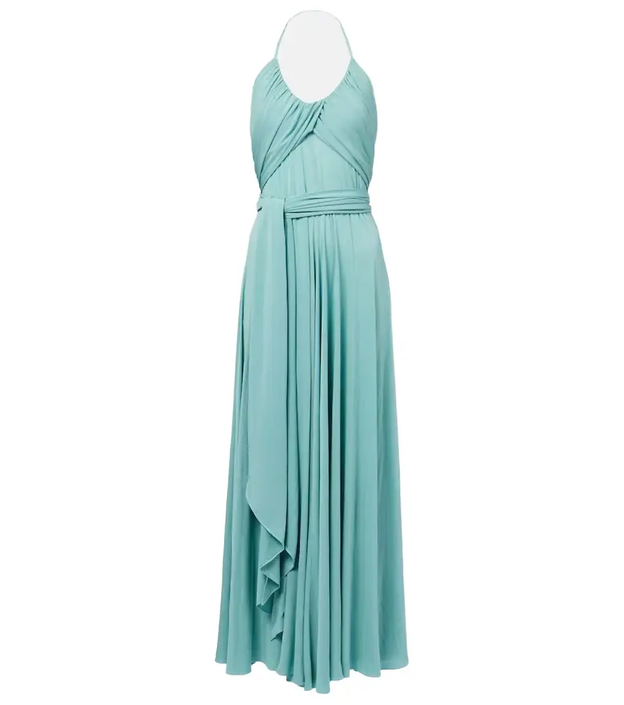 Alaia Alaïa Draped halterneck jersey maxi dress