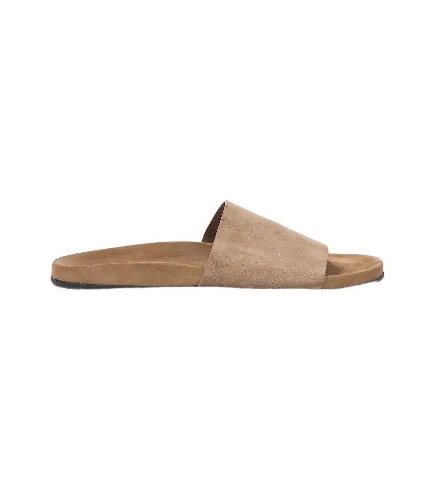 The Row Hugh suede slides
