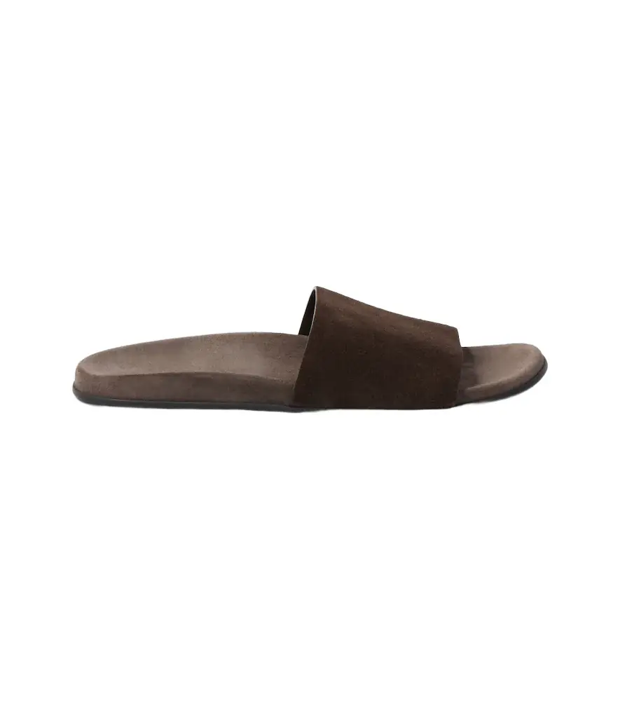 The Row Hugh suede slides