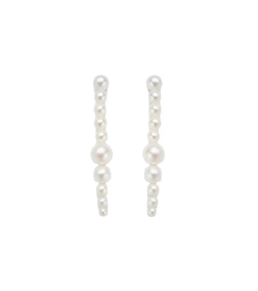 Sophie Bille Brahe Sienna Moon 14kt gold drop earrings with pearls