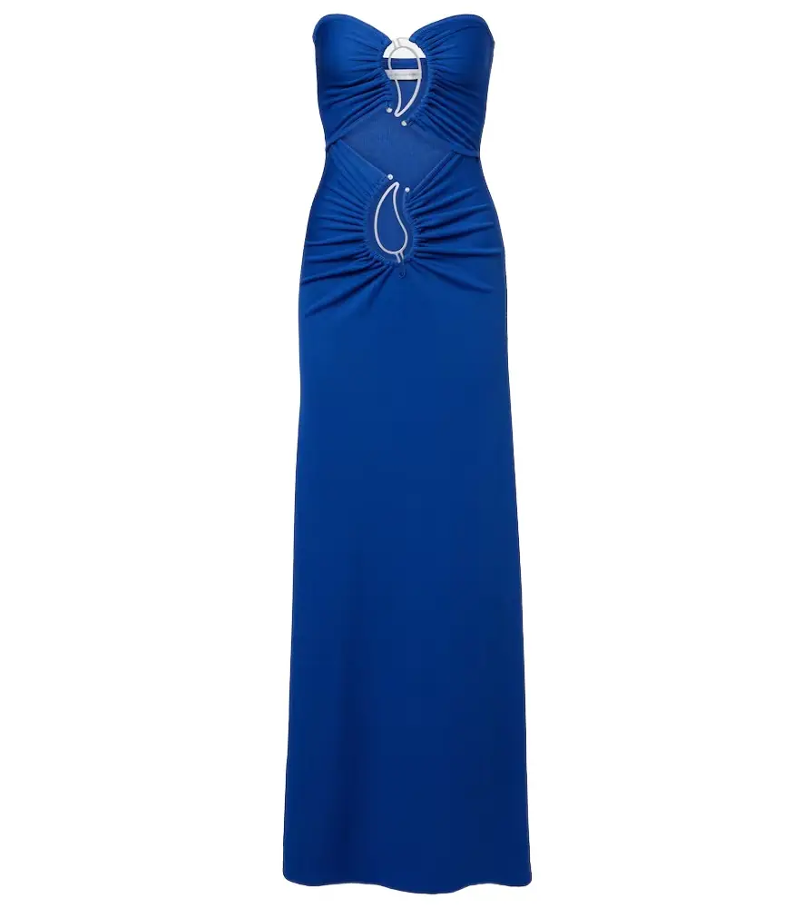 Christopher Esber Paisley Disconnect gathered maxi dress