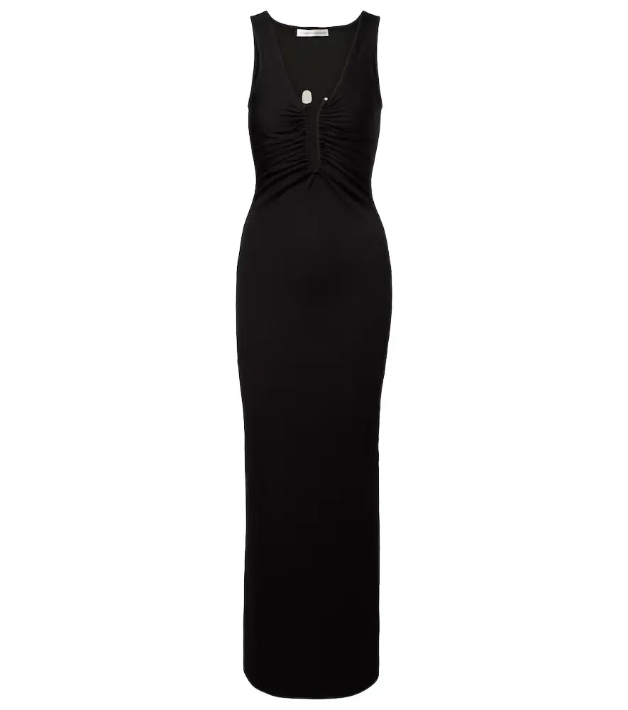 Christopher Esber Crystal Pin embellished jersey maxi dress