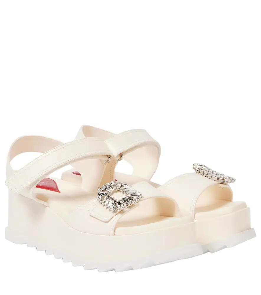 Roger Vivier Slidy Viv' embellished leather wedge sandals
