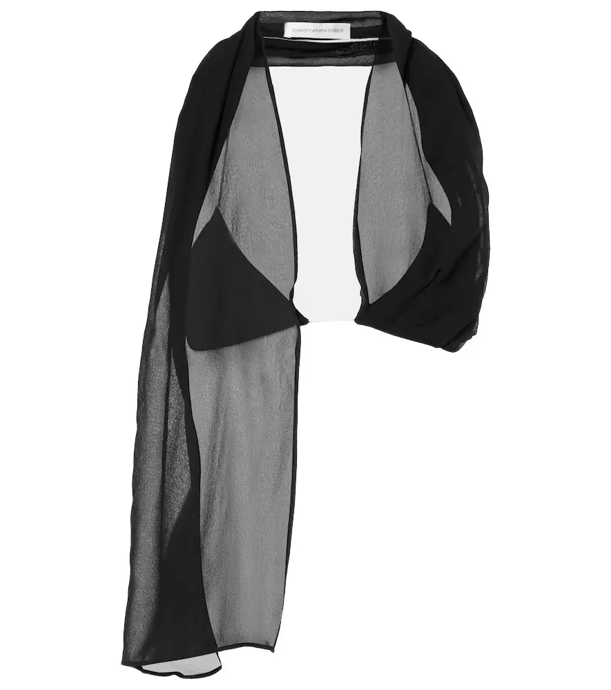 Christopher Esber Open-back silk georgette top