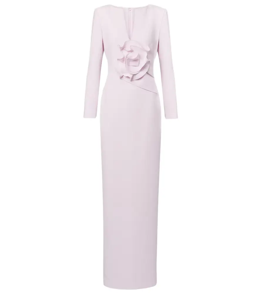 Roland Mouret Floral-appliqué gathered gown