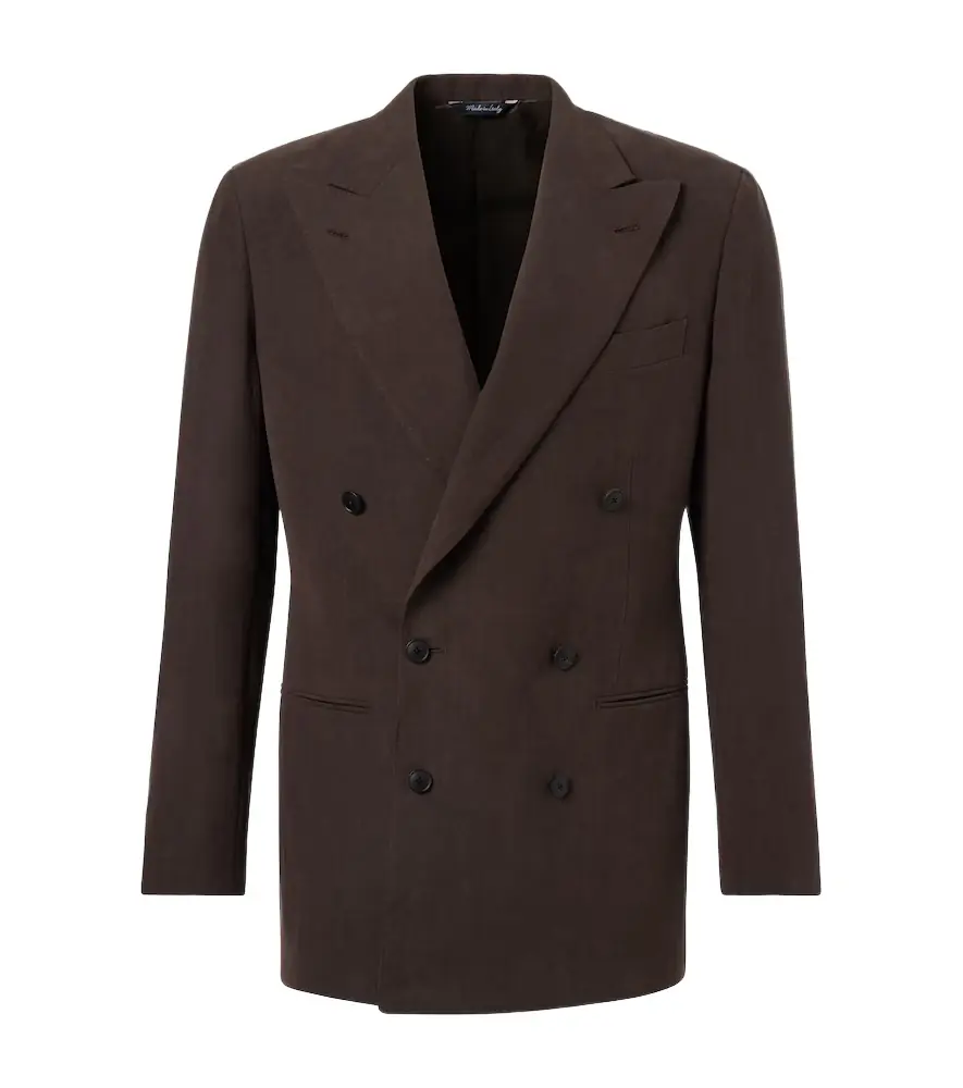 Saman Amel Double-breasted linen canvas blazer